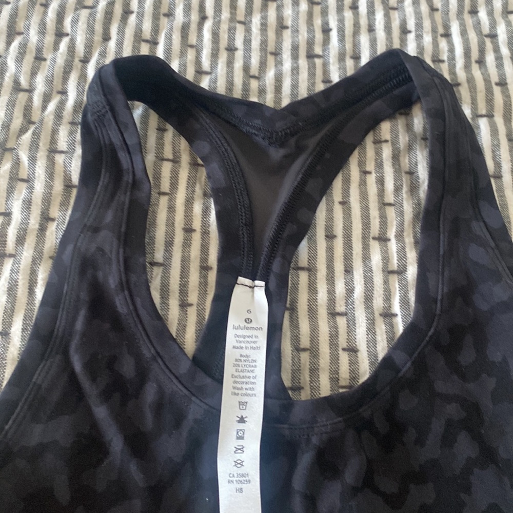 Lululemon Racerback Black Leopard Tank - Picture 2 of 3